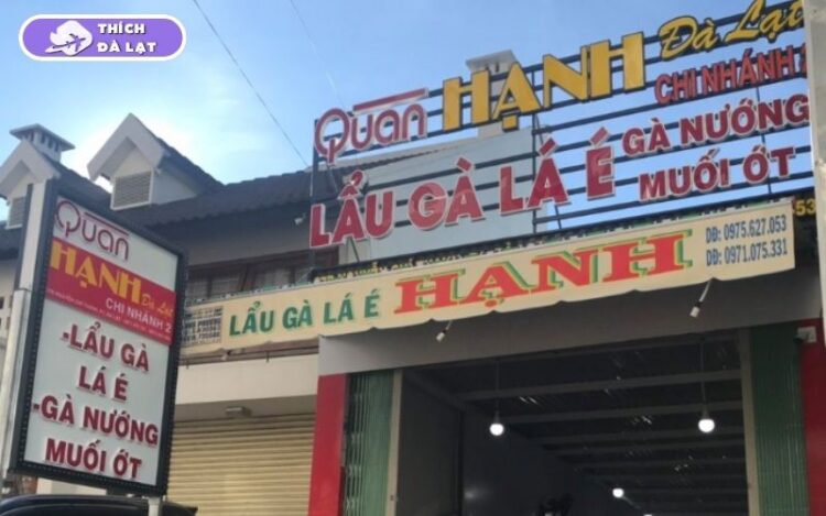 Quán Lẩu gà lá é Hạnh Đà Lạt giá mềm gà ta lá é tươi ngon 5 lẩu gà lá é hạnh đà lạt