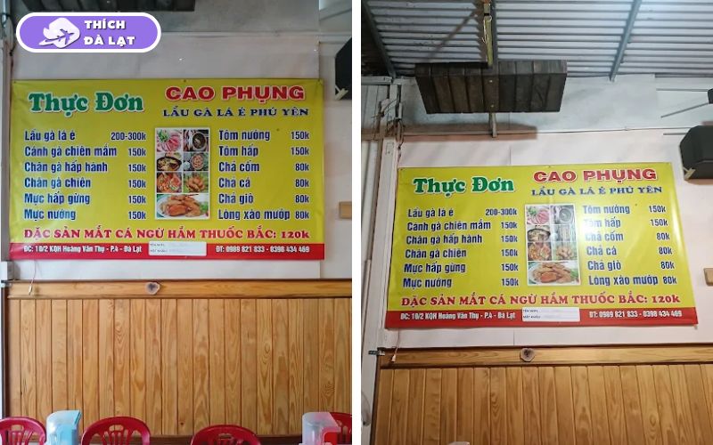 Quán Lẩu gà lá é Cao Phụng Đà Lạt gà ta cay thơm chuẩn Phú Yên 8 lẩu gà lá é cao phụng