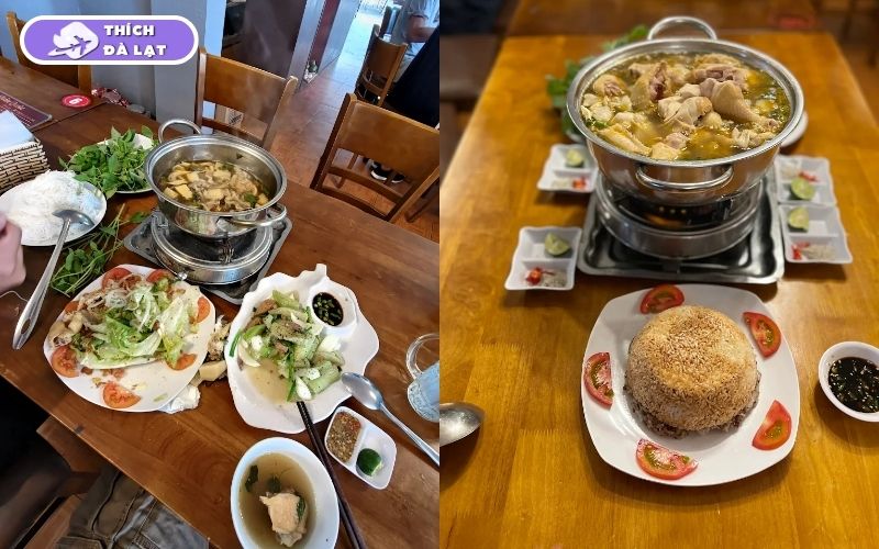 Quán Lẩu gà lá é Nhân Quán Đà Lạt gà thả vườn lá é tươi 11 lẩu gà lá é nhân quán