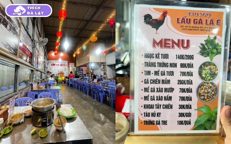 Top 10 quán lẩu gà lá é Tao Ngộ ngon, nổi tiếng nhất tại Đà Lạt 14 lẩu gà lá é tao ngộ