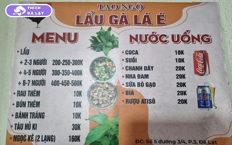 Lẩu gà lá é Tao Ngộ đường 3/4 quán lẩu nổi tiếng Đà Lạt 9 lẩu gà lá é tao ngộ đường 3/4