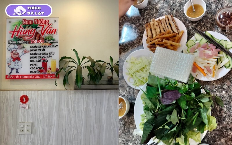 Quán nem nướng Hùng Vân lựa chọn ăn ngon giá hợp lý Đà Lạt 9 nem nướng hùng vân