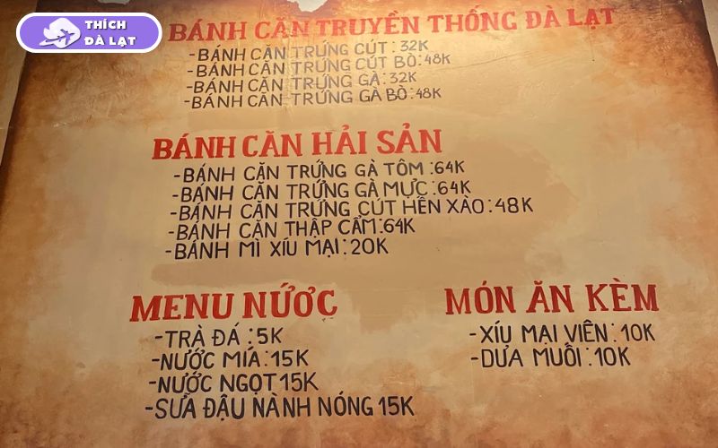 Quán Bánh căn A Cát Đà Lạt bánh ngon nước chấm hành phi đậm đà 8 bánh căn a cát