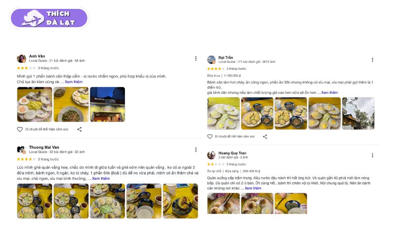 Quán Bánh căn A Cát Đà Lạt bánh ngon nước chấm hành phi đậm đà 10 bánh căn a cát