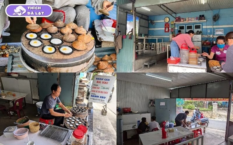 Quán Bánh căn Bà Hai Đà Lạt bánh trứng cút lòng đào béo ngậy 8 bánh căn bà hai