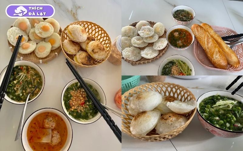 Quán Bánh căn Bà Hai Đà Lạt bánh trứng cút lòng đào béo ngậy 11 bánh căn bà hai