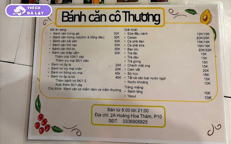 Quán Bánh căn Cô Thương Đà Lạt điểm ăn sáng quen thuộc người dân 8 bánh căn cô thương