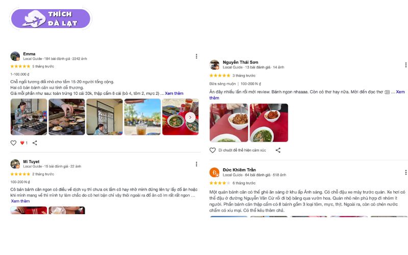 Quán Bánh căn hải sản Thúy Đà Lạt topping đa dạng đậm đà 10 bánh căn hải sản thuý