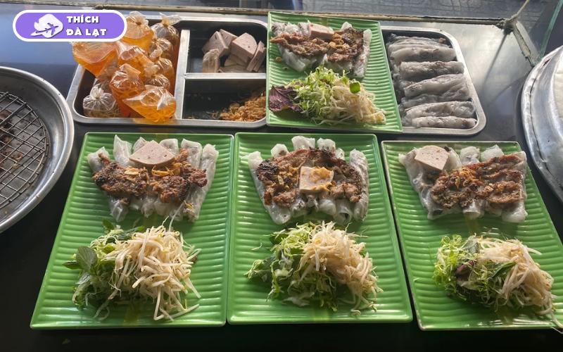 Quán Bánh cuốn Thanh Trì Đà Lạt bánh mỏng nhân thịt nướng ngon 8 bánh cuốn thanh trì đà lạt