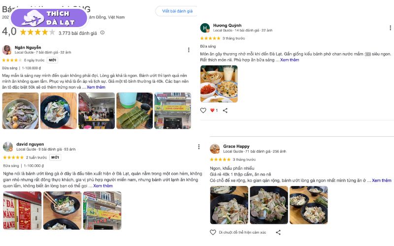 Quán Bánh ướt lòng gà Long quán ăn đông khách nhất Đà Lạt 10 bánh ướt lòng gà long