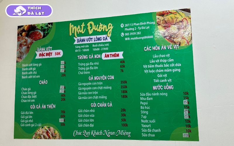 Quán bánh ướt lòng gà Mật Đường bánh ướt mịn gà thơm tròn vị 8 bánh ướt lòng gà mật đường