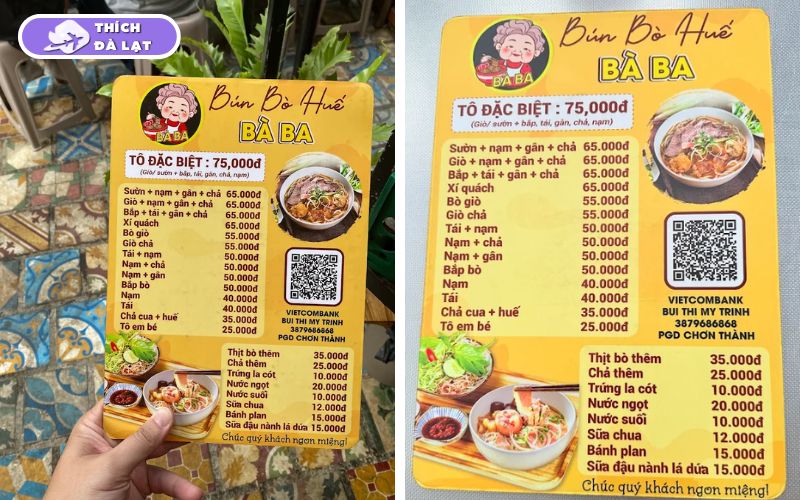 Bún bò Bà Ba hương vị Huế rõ nét phục vụ nhanh gọn mỗi ngày 8 bún bò bà ba