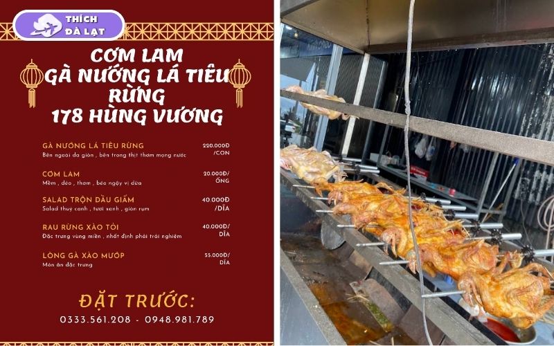 Quán Cơm lam gà nướng lá tiêu rừng 178 Hùng Vương Đà Lạt 8 cơm lam gà nướng lá tiêu rừng 178 hùng vương