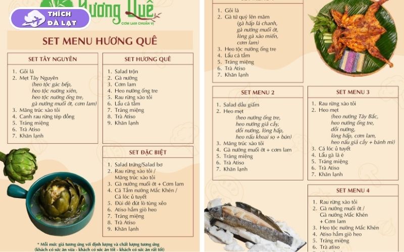 Hương Quê Quán Đà Lạt chuyên set món gà Tây Nguyên dễ ăn dễ chọn 8 hương quê quán đà lạt