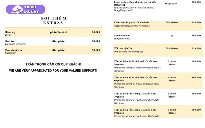 Quán Lẩu cá tầm Hoàng Gia cá tầm tươi 6 món trứ danh Đà Lạt 35 lẩu cá tầm hoàng gia