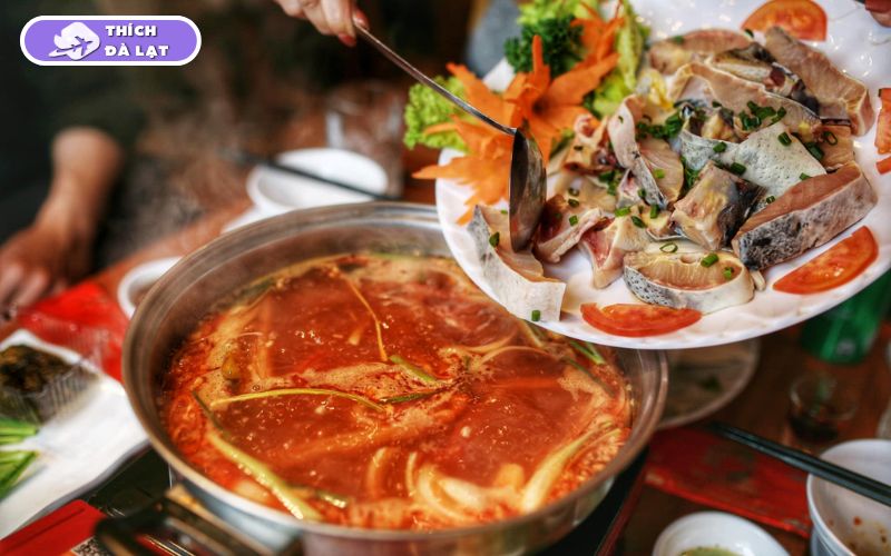 Quán Lẩu cá tầm Hoàng Gia cá tầm tươi 6 món trứ danh Đà Lạt 40 lẩu cá tầm hoàng gia