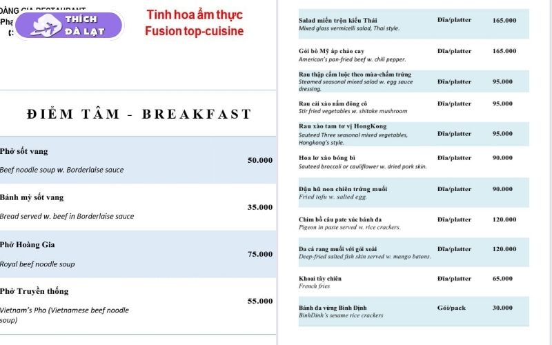 Quán Lẩu cá tầm Hoàng Gia cá tầm tươi 6 món trứ danh Đà Lạt 28 lẩu cá tầm hoàng gia