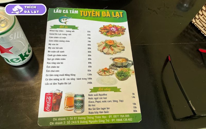 Quán Lẩu cá tầm Tuyên 2 nước lẩu thanh cá tươi chuẩn Đà Lạt 8 lẩu cá tầm tuyên 2