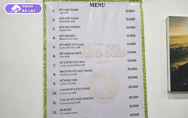 Sữa đậu nành Hoa Sữa quán sữa nóng lâu năm gần chợ Đà Lạt 8 sữa đậu nành hoa sữa