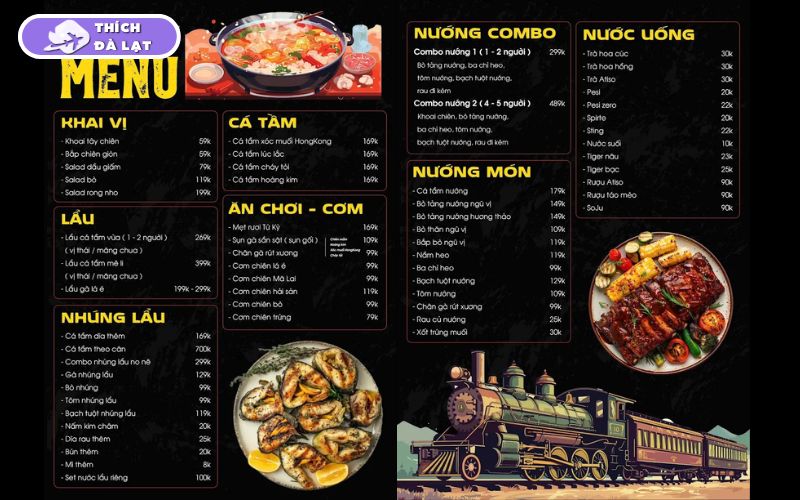 Tiệm ăn Bên Ga Tàu quán lẩu nướng ấm áp gần ga Đà Lạt yên tĩnh 8 tiệm ăn bên ga tàu