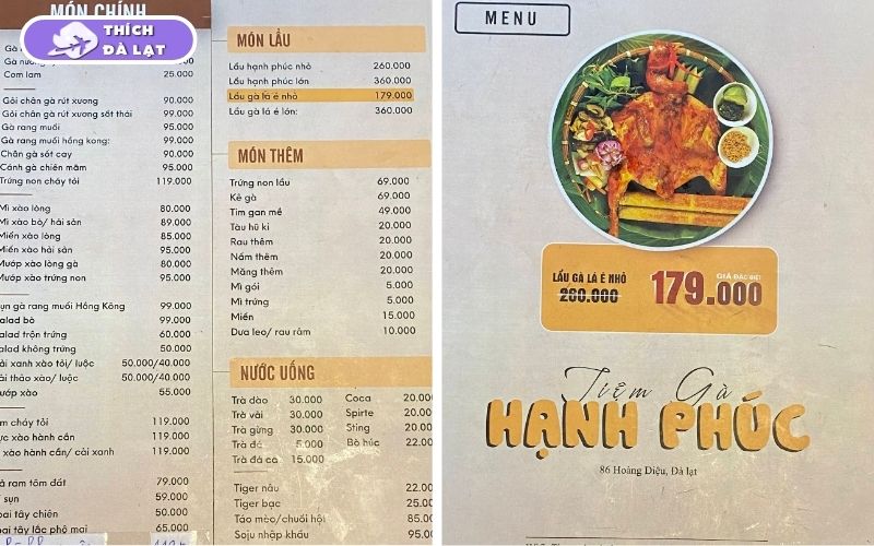 Tiệm gà Hạnh Phúc Đà Lạt gà ngon đa món không gian ấm cúng 8 tiệm gà hạnh phúc