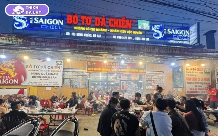 Quán bò tơ Dã Chiến Hùng Bò hút khách nhờ bò nướng tươi miếng dày 6 bò tơ dã chiến - hùng bò