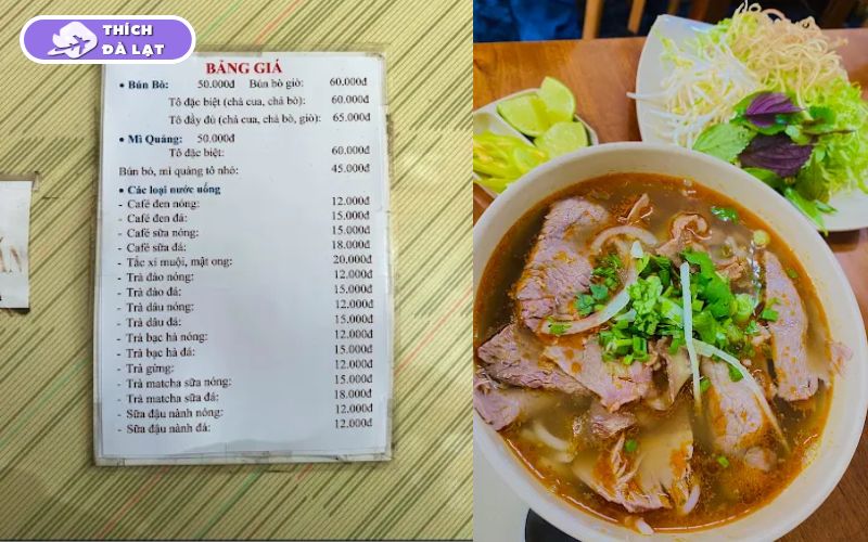 Quán bún bò Anh Anh Đà Lạt tô đầy topping nước dùng thơm 12 bún bò anh anh đà lạt