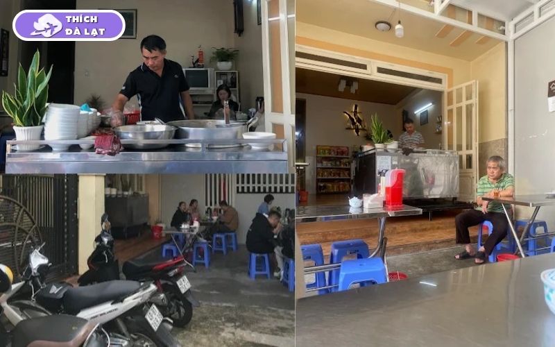 Quán Bún bò Dần Đà Lạt nước dùng thanh ngọt topping nhiều 7 bún bò dần đà lạt