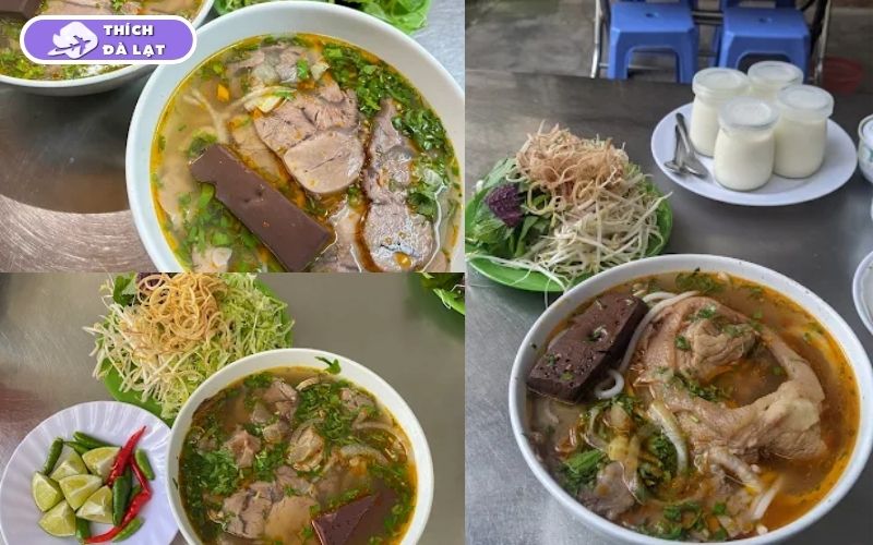 Quán Bún bò Dần Đà Lạt nước dùng thanh ngọt topping nhiều 9 bún bò dần đà lạt