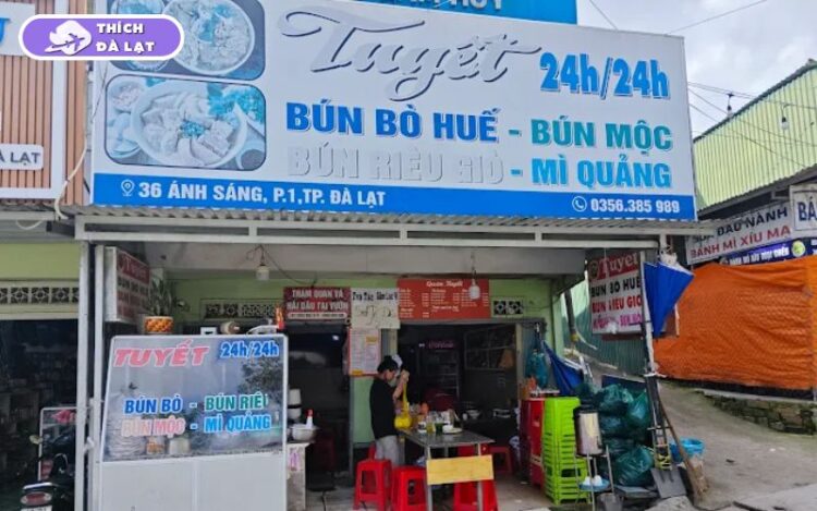 Quán bún bò Tuyết Đà Lạt bún bò Huế đậm đà mở cửa 24 giờ 9 bún bò tuyết đà lạt