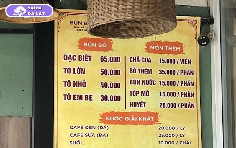 Bún bò Ty Đà Lạt tô đầy topping ăn no giá ổn 8 bún bò ty đà lạt