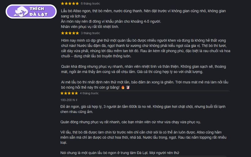 Quán lẩu bò Atiso Đà Lạt được yêu thích nhờ bò hầm mềm, giá rẻ 10 lẩu bò atiso đà lạt