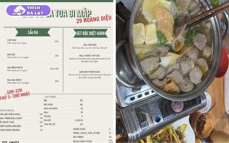 Quán lẩu bò Ba Toa Bi Mập được yêu thích bởi lẩu bò tươi đầy đặn 8 lẩu bò ba toa bi mập