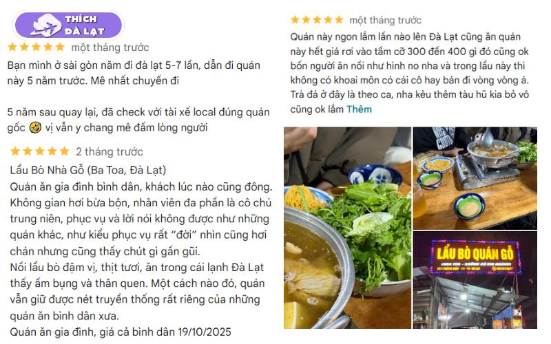 Quán lẩu bò Ba Toa quán gỗ hơn 30 năm đông khách tại Đà Lạt 10 lẩu bò ba toa quán gỗ