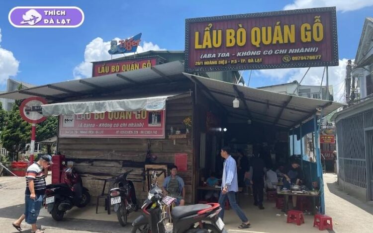 lẩu bò ba toa quán gỗ