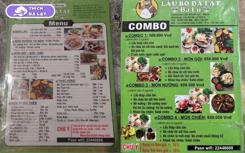 Quán lẩu bò Đà Lạt Balu hấp dẫn với nồi lẩu nhiều thịt bò tươi 8 lẩu bò đà lạt balu