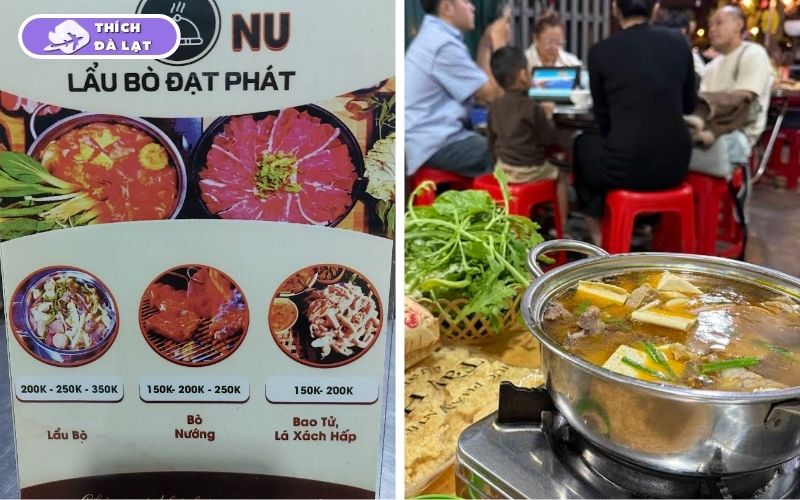 Quán lẩu bò Đạt Phát Đà Lạt thịt bò nhiều nước dùng đậm đà 8 lẩu bò đạt phát đà lạt