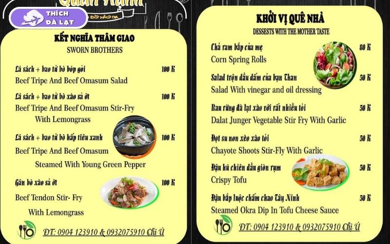 Quán lẩu bò Hạnh Đà Lạt nổi tiếng với giá rẻ, bò tươi ăn rất no 8 lẩu bò hạnh đà lạt