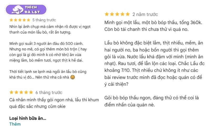 Quán lẩu bò Hạnh Đà Lạt nổi tiếng với giá rẻ, bò tươi ăn rất no 10 lẩu bò hạnh đà lạt