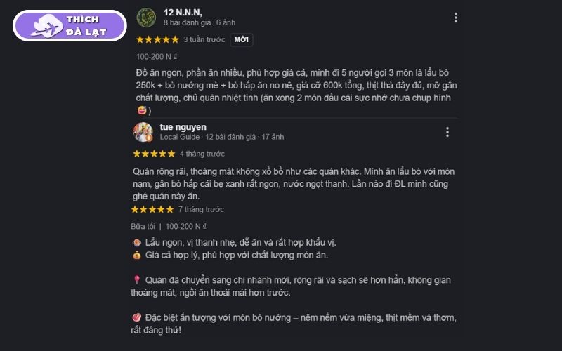 Quán lẩu bò Phan Rang Đà Lạt được lòng khách nhờ giá hợp lý 10 lẩu bò phan rang đà lạt