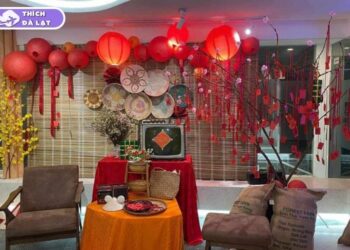 quán cafe trang trí tết ở đà lạt
