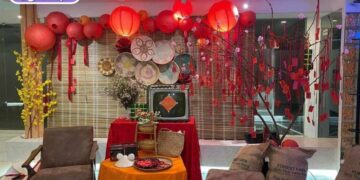 quán cafe trang trí tết ở đà lạt