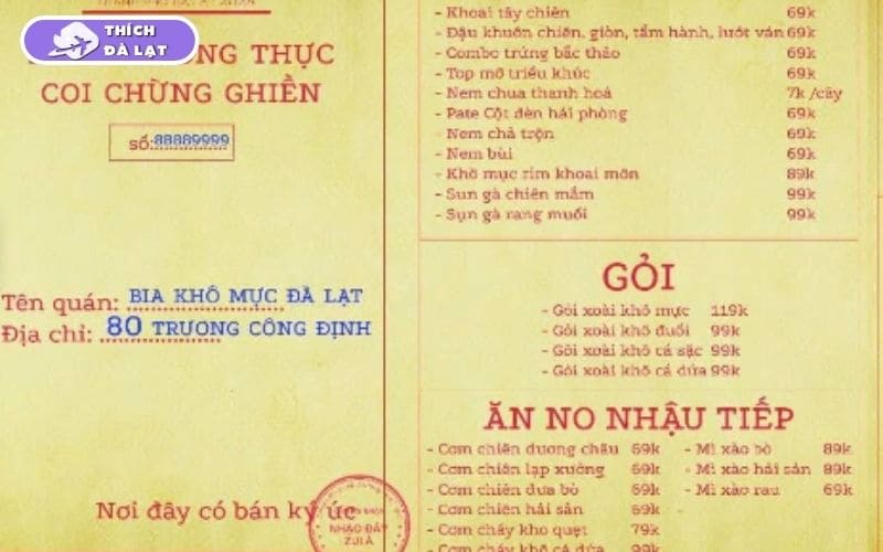 Quán nhậu Bia Khô Mực Đà Lạt xứng danh điểm lai rai đúng chất 12 bia khô mực đà lạt