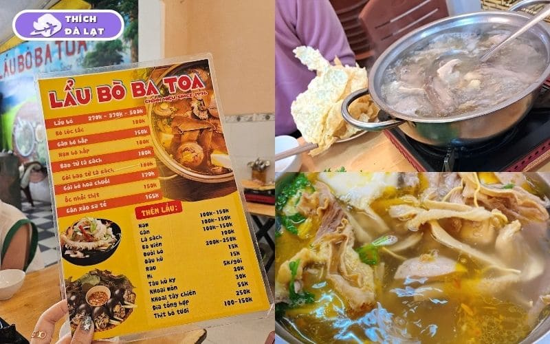 Quán lẩu bò Ba Toa Since 1996 Đà Lạt thương hiệu lâu đời 8 lẩu bò ba toa since 1996