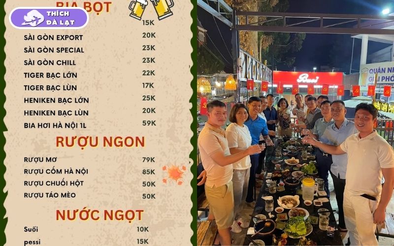 Quán nhậu Giải Phóng Đà Lạt menu món nhậu đa dạng giá cả bình dân 11 quán nhậu giải phóng