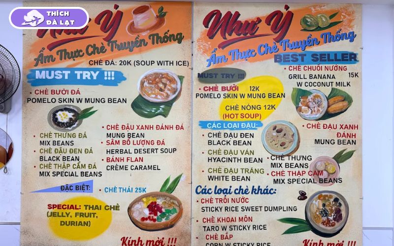 Quán chè Như Ý Đà Lạt ngon rẻ được thực khách đánh giá cao 8 chè như ý đà lạt