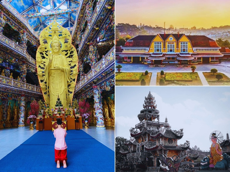 Khám Phá Đà Lạt Hấp Dẫn: Trọn Gói Tour Sài Gòn Đà Lạt 2 Ngày 1 Đêm Từ A Đến Z 6 Chùa Linh Phước, Nhà ga xe lửa Đà Lạt và Đồi chè Cầu Đất