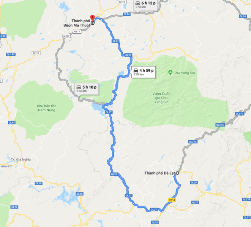 Xe Buôn Ma Thuột đi Đà Lạt: Cập nhật lộ trình và nhà xe chất lượng cho chuyến đi trọn vẹn 8 Sơ đồ khoảng cách từ Buôn Ma Thuột đến Đà Lạt trên bản đồ